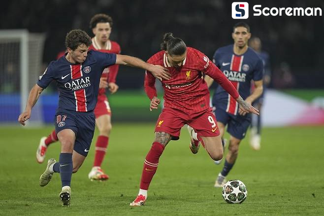 PSG, 리버풀에 UCL 16강 1차전 0-1 패배...이강인 결장